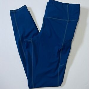 Athleta Blue Leggings Medium High Rise Zip Pocket Athletic Workout Pants